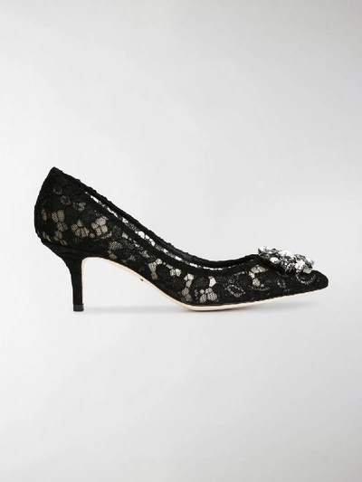 Dolce & Gabbana Woman Pumps Midnight Blue Size 4 Viscose, Cotton, Polyamide, Silk In Blue