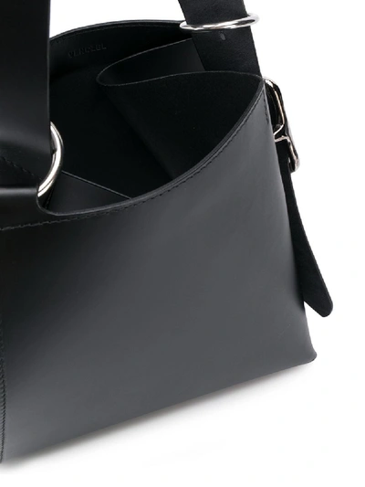 Shop Venczel Taeo Leather Shoulder Bag In Black