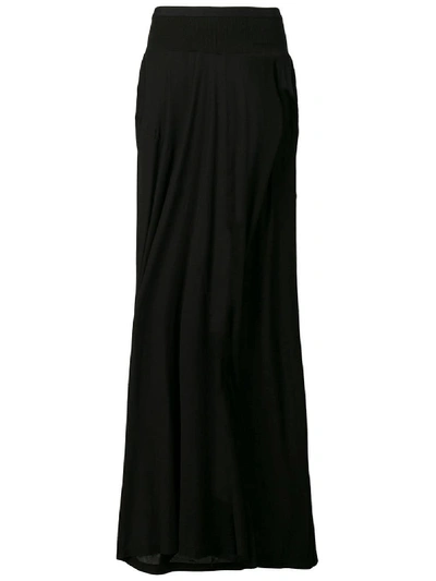 Shop Rick Owens Long Skirt With Side Gaps In Black
