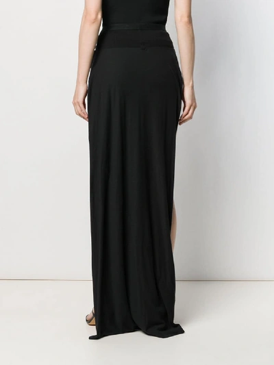 Shop Rick Owens Long Skirt With Side Gaps In Black