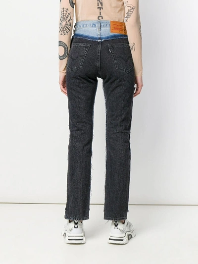 Shop Vetements Cotton Reworked Denim Jeans In Blue