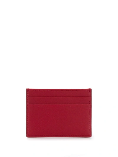 Shop Dolce & Gabbana Leather Credit Card Holder With Dg Logo In Red