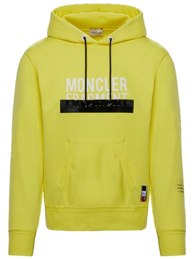 Shop Moncler Genius Cotton French Terry Hoodie In Yellow
