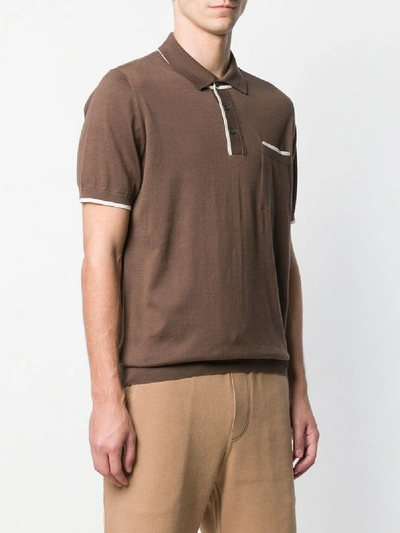 Shop Brunello Cucinelli Cotton Polo In Brown