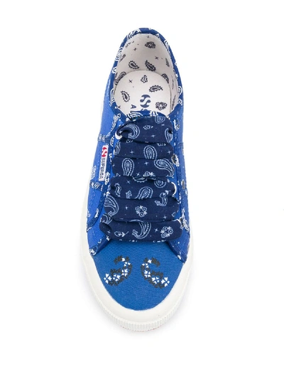 Shop Alanui Trainers With Bandana In Blue