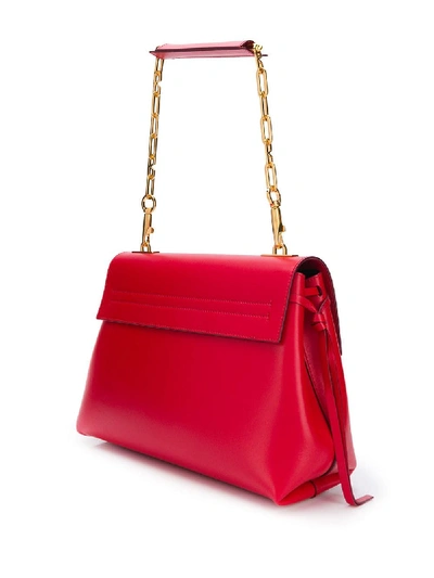 Shop Valentino Vring Leather Chain Bag In Red