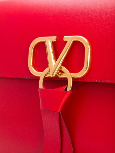 Shop Valentino Vring Leather Chain Bag In Red