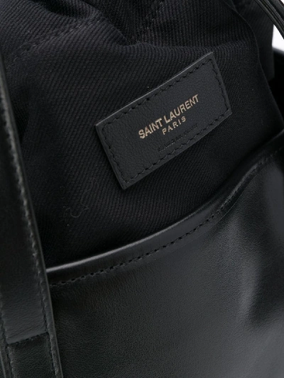 Shop Saint Laurent Leather Shopping Bag In Black