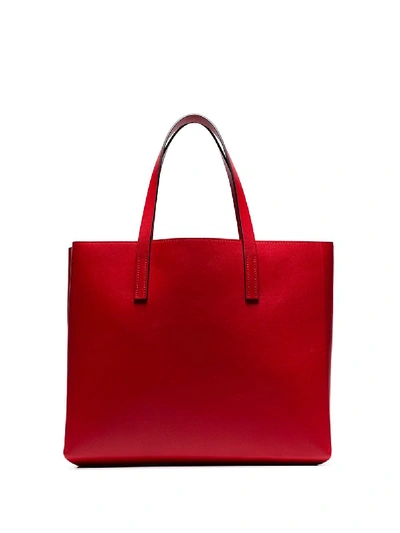 Shop Valentino Vring Leather Tote Bag In Red