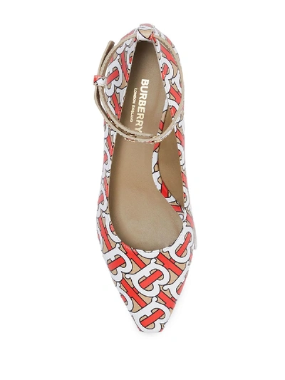 Shop Burberry Leather Pumps With Tb Monogram Logo