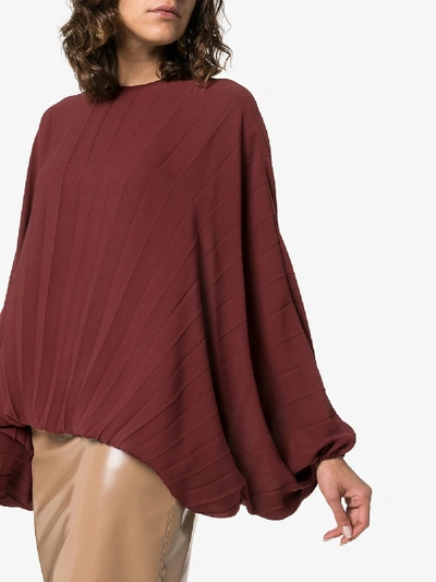 Shop Valentino Pleated Top In Red