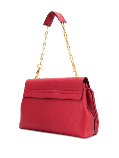 Shop Valentino Vring Leather Chain Bag In Red