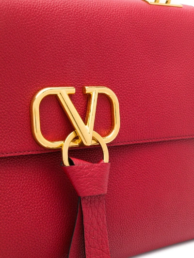 Shop Valentino Vring Leather Chain Bag In Red