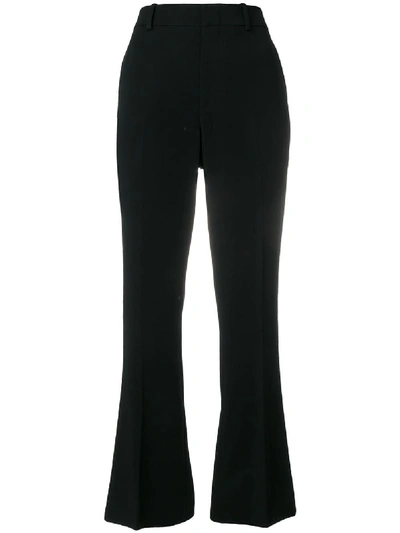 Shop Gucci Cropped Bootcut Trousers In Black