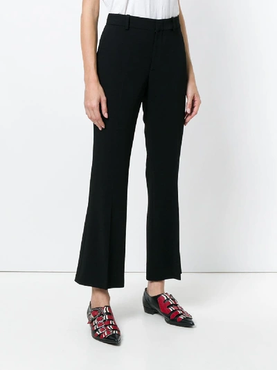 Shop Gucci Cropped Bootcut Trousers In Black