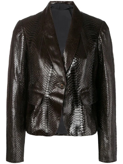 Shop Brunello Cucinelli Leather Jacket In Brown