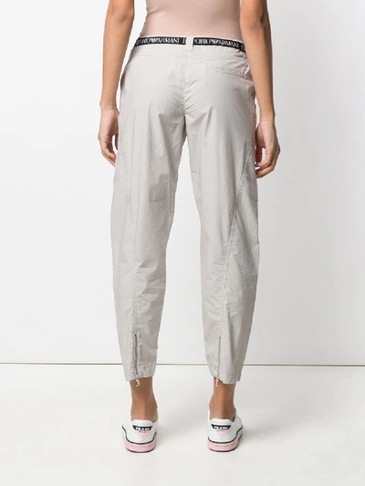 Shop Emporio Armani Cotton Trousers In Grey