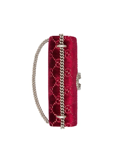 Shop Gucci Small Velvet Dionysus Shoulder Bag In Red