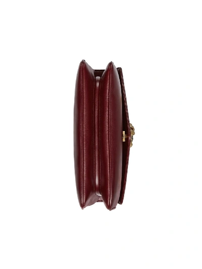 Shop Gucci Rajah Leather Shoulder Bag In Red