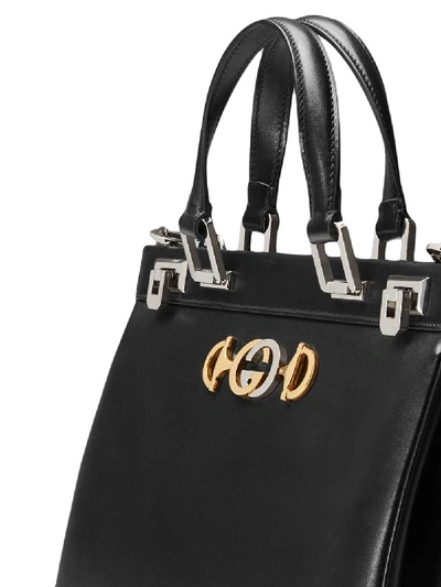 Shop Gucci Zumi Large Leather Handbag In Black