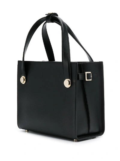 Shop Roger Vivier Small Leather Shopping Bag In Black