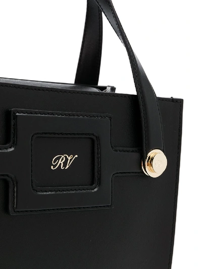 Shop Roger Vivier Small Leather Shopping Bag In Black