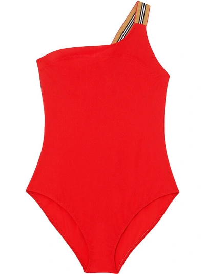 Shop Burberry Damas Swimsuit In Red