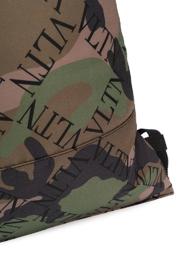 Shop Valentino Camouflage Backpack In Green