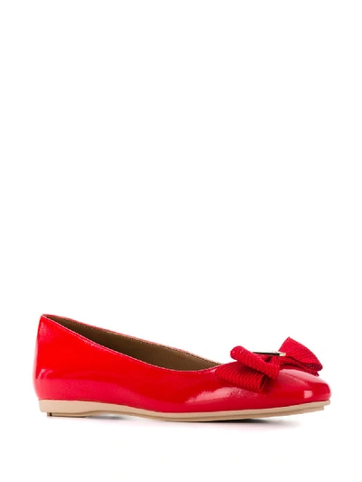 Shop Emporio Armani Patent Leather Ballet Flat In Red