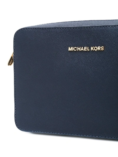 Shop Michael Michael Kors Leather Crossbody Bag In Blue