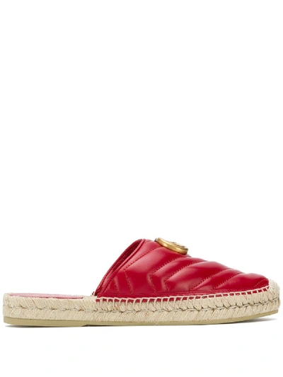 Shop Gucci Leather Slides In Red