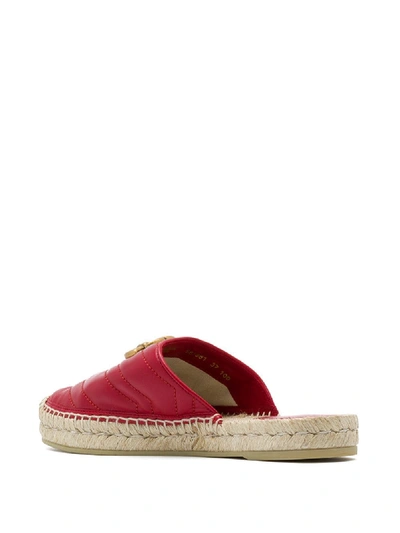 Shop Gucci Leather Slides In Red