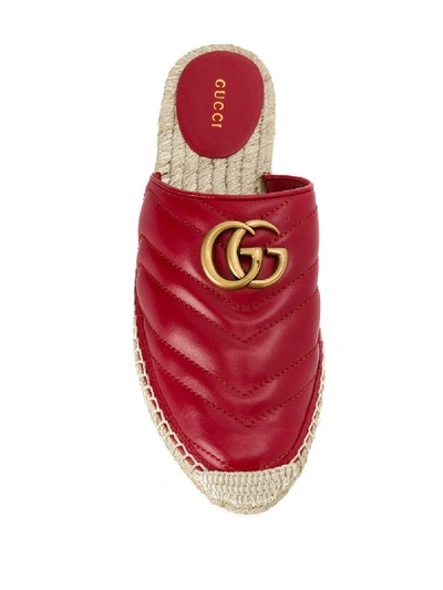 Shop Gucci Leather Slides In Red