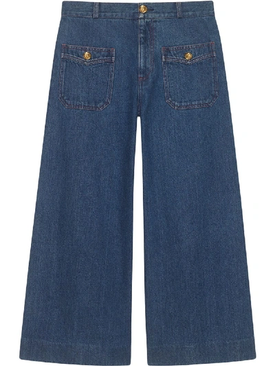 Shop Gucci Denim Cotton Jeans In Blue