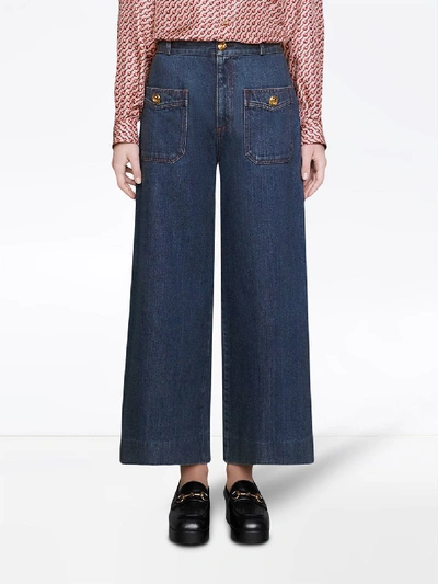 Shop Gucci Denim Cotton Jeans In Blue