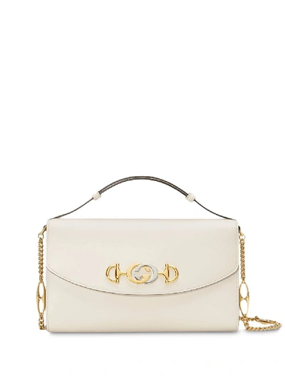 Shop Gucci Zumi Leather Crossbody Bag In White
