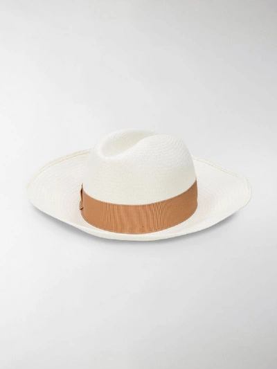 Shop Borsalino Claudette Hat In White