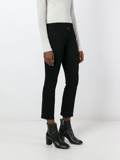 Shop J Brand Mid Rise Crop Bootcut Selena Jeans In Black