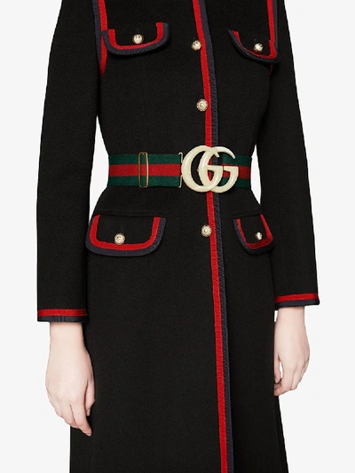 Shop Gucci Gg Marmont Leahter Belt In Green
