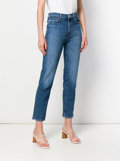 Shop J Brand High Rise Straight Jules Jeans In Blue