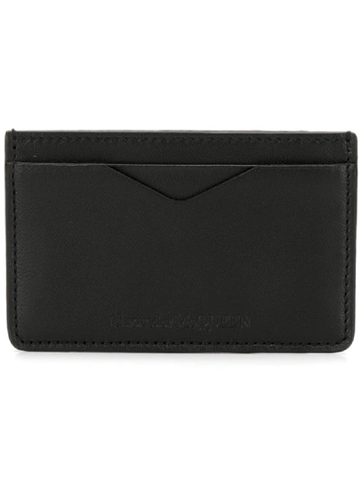 Shop Alexander Mcqueen Leather Card Holder In Black