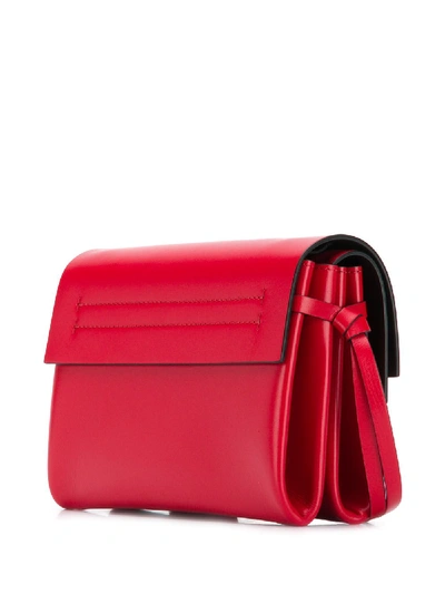 Shop Valentino Vee Ring Leather Crossbody Bag In Red