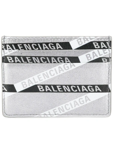 Shop Balenciaga Everyday Card Holder In Silver