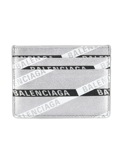 Shop Balenciaga Everyday Card Holder In Silver