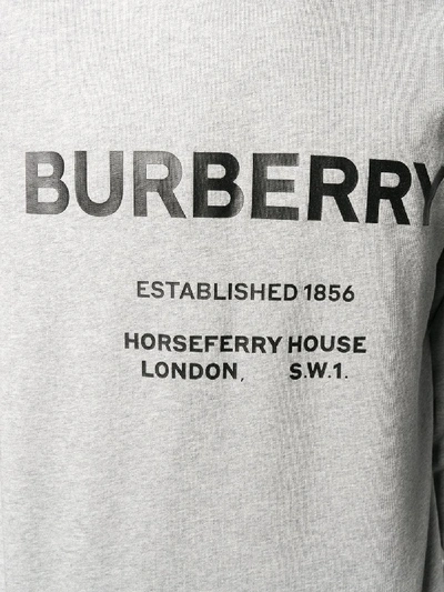 Shop Burberry Logo Print Sweatshirt In Grey