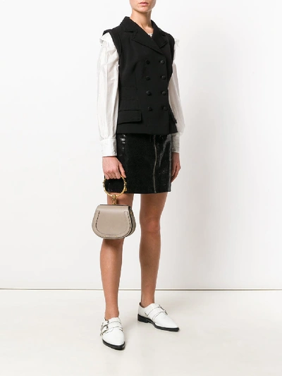 Shop Chloé Nile Small Leather Shoulder Bag In Grey