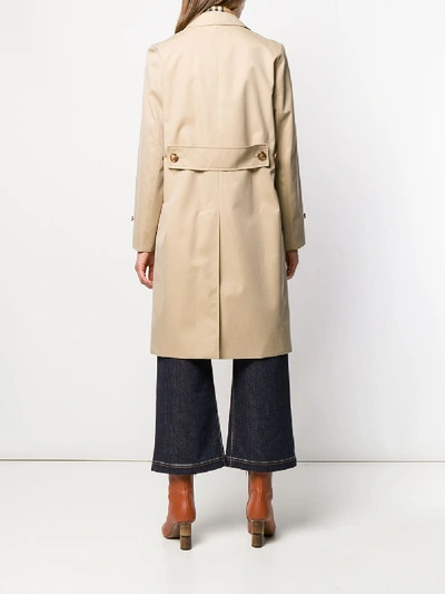 Shop Burberry Farringdon Cotton Coat In Beige