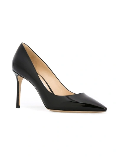 Shop Jimmy Choo Romy 85 Leather Pumps In Black