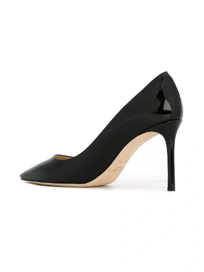 Shop Jimmy Choo Romy 85 Leather Pumps In Black