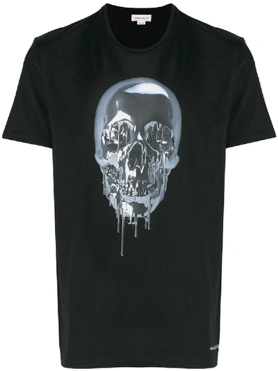 Shop Alexander Mcqueen Metallic Skull T-shirt In Black